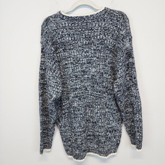 Southpole Sweater Size M Blue Gray Big Logo Heavyweight Baggy Vintage 90s Y2K - Picture 2 of 11